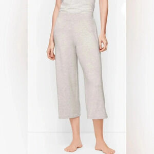 Talbots Womens Cozy Soft Culottes Lounge Pants Wide Leg Grey Modal/Spandex S NWT